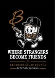 #121 BROTHERS CIGARS, TRI BLEND T SHIRT, BLACK, UNISEX, DM130, DESIGN # 1