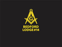#075 BEDFORD LODGE #14 1/4 ZIP HOODIE GREY/ROYAL  SQUARE & COMPASS  ST249