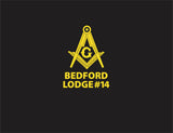 #075 BEDFORD LODGE #14 1/4 ZIP HOODIE GREY/ROYAL  SQUARE & COMPASS  ST249