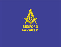 #075 BEDFORD LODGE #14 POLO ROYAL/WHITE  SQUARE & COMPASS  ST655