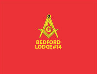 #075 BEDFORD LODGE #14 POLO RED/WHITE  SQUARE & COMPASS  ST655