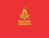 #075 BEDFORD LODGE #14 POLO RED/WHITE  SQUARE & COMPASS  ST655