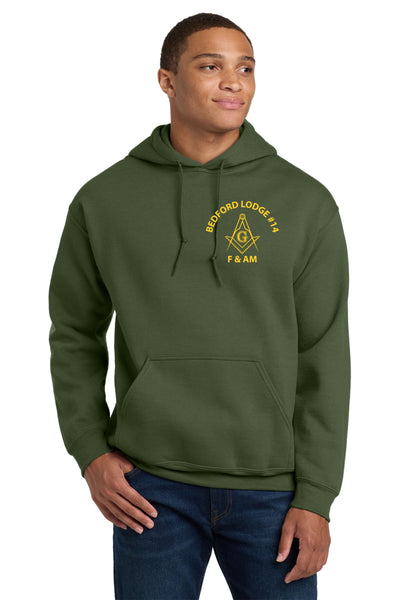 #075 BEDFORD LODGE #14 HOODIE MILITARY GREEN   BEDFORD LODGE  18500