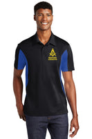 #075 BEDFORD LODGE #14 POLO BLACK/BLUE  SQUARE & COMPASS  ST655