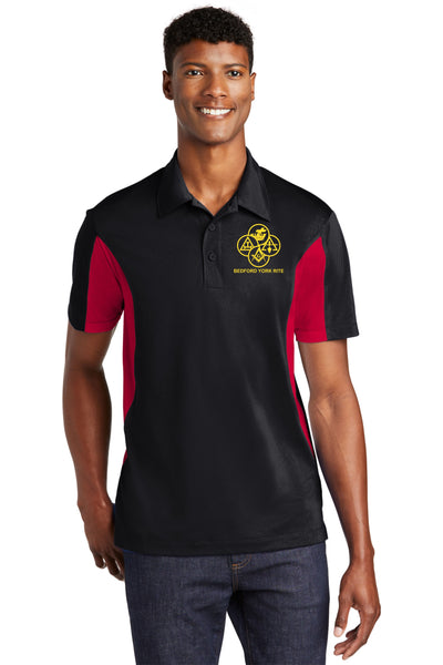 #075 BEDFORD LODGE # 14 POLO BLACK/RED   YORK RITE  ST655