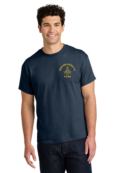 #075 BEDFORD LODGE#14  COTTON T SHIRT NAVY  BEDFORD LODGE   5000