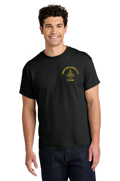 #075 BEDFORD LODGE #14 COTTON T SHIRT BLACK BEDFORD LODGE  5000
