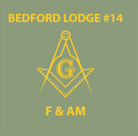 #075 BEDFORD LODGE #14 TRI BLEND T SHIRT MILITARY GREEN  BEDFORD LODGE  DM130