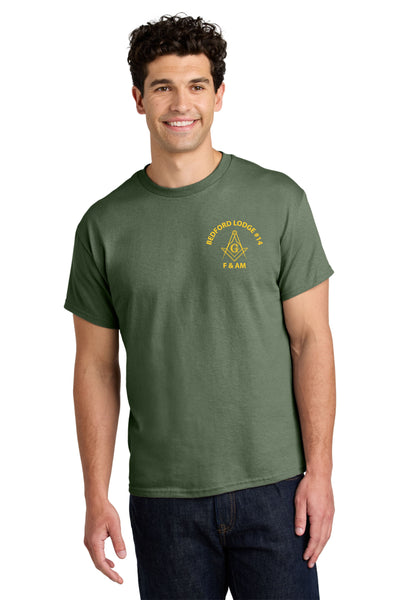 #075 BEDFORD LODGE #14 COTTON T SHIRT MILITARY GREEN  BEDFORD LODGE   5000