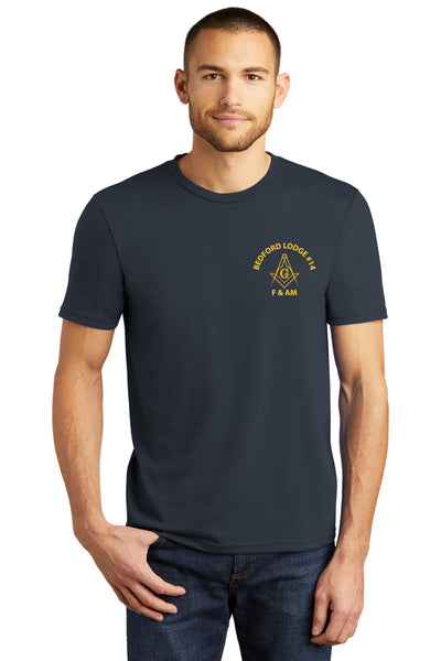 #075 BEDFORD LODGE #14 TRI BLEND T SHIRT NAVY BEDFORD LODGE DM130