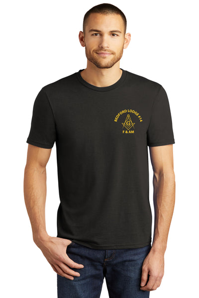 #075 BEDFORD LODGE #14 TRI BLEND T SHIRT BLACK  BEDFORD LODGE  DM130