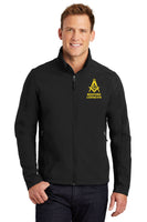 #075 BEDFORD LODGE #14 SOFT SHELL JACKET BLACK SQUARE & COMPASS  J317