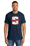 #125 N. LAWRENCE VOLLEYBALL, COTTON T, NAVY, YOUTH & ADULT, 8000, DESIGN #5