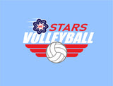 #125 BMS VOLLEYBALL, TRI BLEND T, ICE BLUE, ADULT, DM130, DESIGN #1