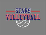 #125 BMS VOLLEYBALL, DRI FIT T SHIRT, SILVER, YOUTH & ADULT, ST350, DESIGN #2