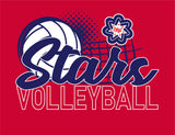 #125 N. LAWRENCE VOLLEYBALL, TRI BLEND T SHIRT, RED FROST, ADULT, DM130, DESIGN #3