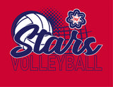 #125 BMS VOLLEYBALL, TRI BLEND T SHIRT, RED FROST, ADULT, DM130, DESIGN #3