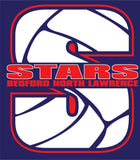 #125 N. LAWRENCE VOLLEYBALL, COTTON T, NAVY, YOUTH & ADULT, 8000, DESIGN #5