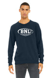#133 BNL TENNIS, SPONGE FLEECE CREWNECK, NAVY, YOUTH & ADULT, BC3901, DESIGN # 3