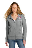 #121 BROTHERS CIGARS, FULL ZIP HOODIE, HEATHER GREY, LADIES, DT1104, DESIGN #2