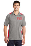 #056a DAYTON'S HEATING AND COOLING POLO  HEATHER GREY/RED STYLE#  ST665