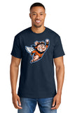 #132 FLYING PIGS, COTTON T SHIRT, NAVY, YOUTH & ADULT, 8000, DESIGN #5
