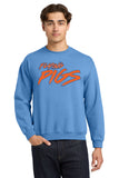 #132 FLYING PIGS, CREWNECK SWEATSHIRT, LT BLUE, YOUTH & ADULT, 18000, DESIGN #1
