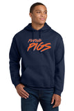 #132 FLYING PIGS, HOODIE, NAVY, YOUTH & ADULT, 18500, DESIGN # 1