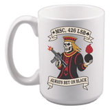 #108 MSC, 426 LSB, CERAMIC COFFEE MUG, WHITE, 150Z, DESIGN #1