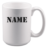 #108 MSC, 426 LSB, CERAMIC COFFEE MUG, WHITE, 150Z, DESIGN #1