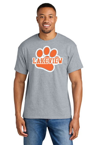 #105 LAKEVIEW ELEMENTARY COTTON T SHIRT, SPORTS GREY, YOUTH & ADULT, 8000 DESIGN #2