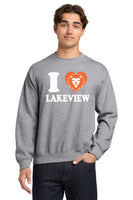 #105 LAKEVIEW ELEMENTARY CREW NECK, SPORT GREY, YOUTH & ADULT, 18000 DESIGN #7