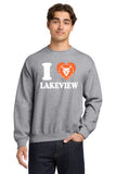#105 LAKEVIEW ELEMENTARY CREW NECK, SPORT GREY, YOUTH & ADULT, 18000 DESIGN #7