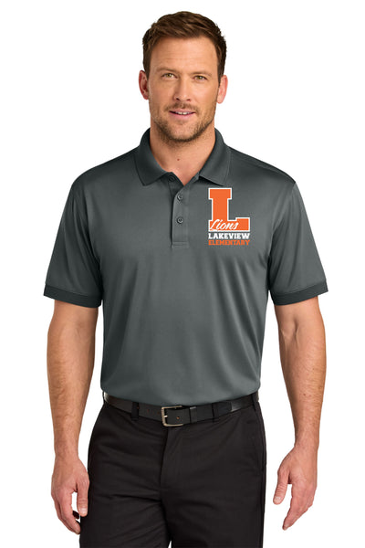 #105 LAKEVIEW ELEMENTARY POLO, METAL GREY, UNISEX SIZING, CS450 DESIGN #5