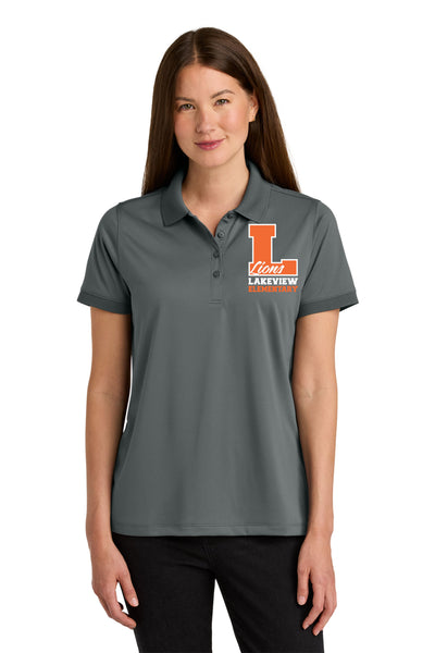 #105 LAKEVIEW ELEMENTARY POLO, METAL GREY, LADIES SIZES, CS451 DESIGN #5