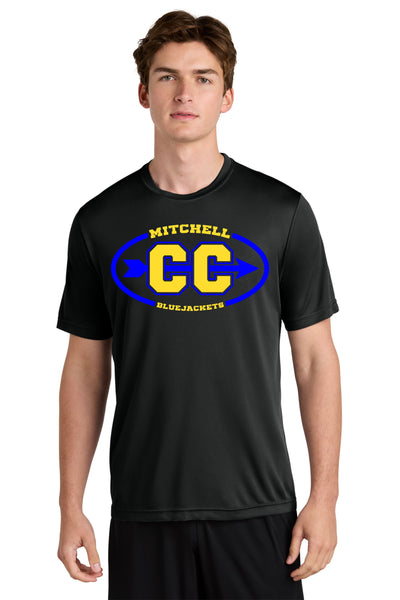 #095 MITCHELL HS CROSS COUNTRY, DRI FIT T SHIRT, BLACK, YOUTH & ADULT, ST350