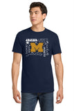 #130 MHS FOOTBALL, COTTON T SHIRT, NAVY, YOUTH & ADULT, 5000, DESIGN #6