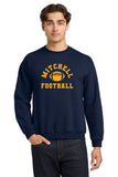 #130 MHS FOOTBALL, CREWNECK SWEATSHIRT, NAVY, YOUTH & ADULT, 18000, DESIGN #7