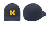 #130 MHS FOOTBALL, HAT, NAVY, FLEX FIT, C18, DESIGN #9