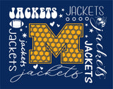 #130 MHS FOOTBALL, COTTON T SHIRT, NAVY, YOUTH & ADULT, 5000, DESIGN #6