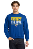 #122 MHS BASKETBALL, CREWNECK SWEATSHIRT, ROYAL, YOUTH & ADULT, 18000, DESIGN #2