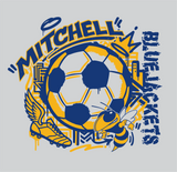 #129 MHS SOCCER, TRI BLEND T SHIRT, GREY FROST, YOUTH & ADULT, DM130, DESIGN #1