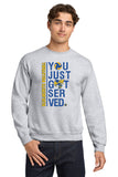 #125 MITCHELL VBALL, CREWNECK SWEATSHIRT, ASH, YOUTH & ADULT, 18500, DESIGN #3