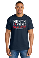 #098/ MIDDLE SCHOOL SOCCER 50/50 T SHIRT, NAVY, YOUTH & ADULT, 8000 ,DESIGN 5
