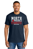 #098/ MIDDLE SCHOOL SOCCER 50/50 T SHIRT, NAVY, YOUTH & ADULT, 8000 ,DESIGN 5