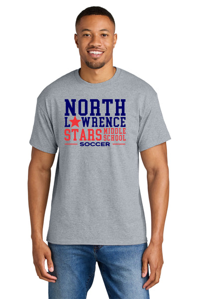 #098 MIDDLE SCHOOL SOCCER 50/50 TSHIRT, SPORT GREY, YOUTH & ADULT, 8000, DESIGN 1