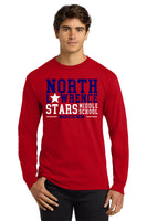 #098 MIDDLE SCHOOL SOCCER 100% COTTON LS T SHIRT, RED, YOUTH & ADULT, 2400, DESIGN 6