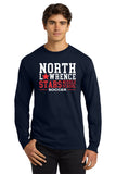 #098 MIDDLE SCHOOL SOCCER  100% COTTON LS T SHIRT, NAVY, YOUTH & ADULT, 2400, DESIGN 5