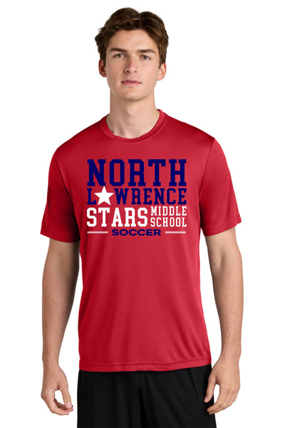 #098 MIDDLE SCHOOL SOCCER SS DRIFIT T SHIRT, T.RED, YOUTH & ADULT,  ST350, DESIGN 6