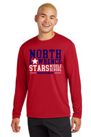#098 MIDDLE SCHOOL SOCCER, LS DRI FIT T SHIRT, T.RED, YOUTH & ADULT, ST350LS, DESIGN 6